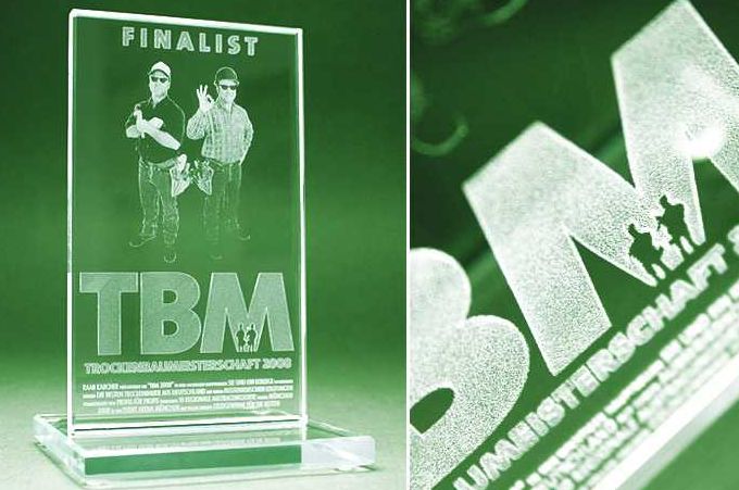 Glasaufsteller mit Logo Image